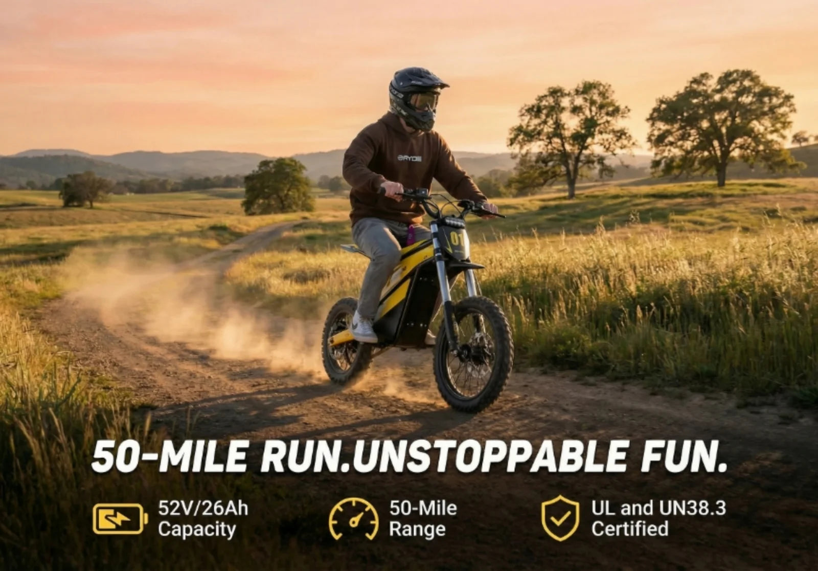 VILLAIN Off-Road Electric Mini Dirt Bike For Teens & Adults