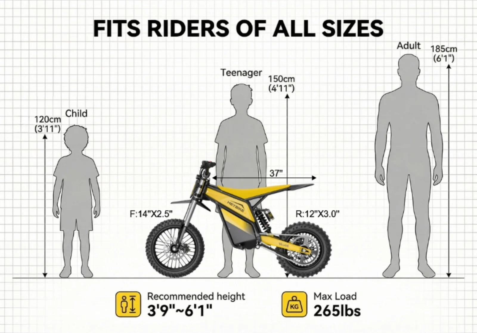 VILLAIN Off-Road Electric Mini Dirt Bike For Teens & Adults